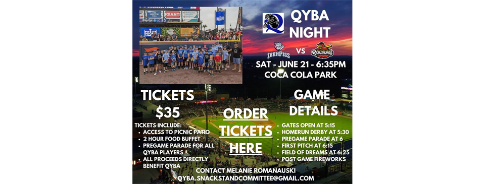 QYBA Night at Coca Cola Park 6/21/25